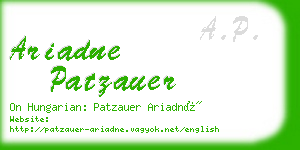 ariadne patzauer business card